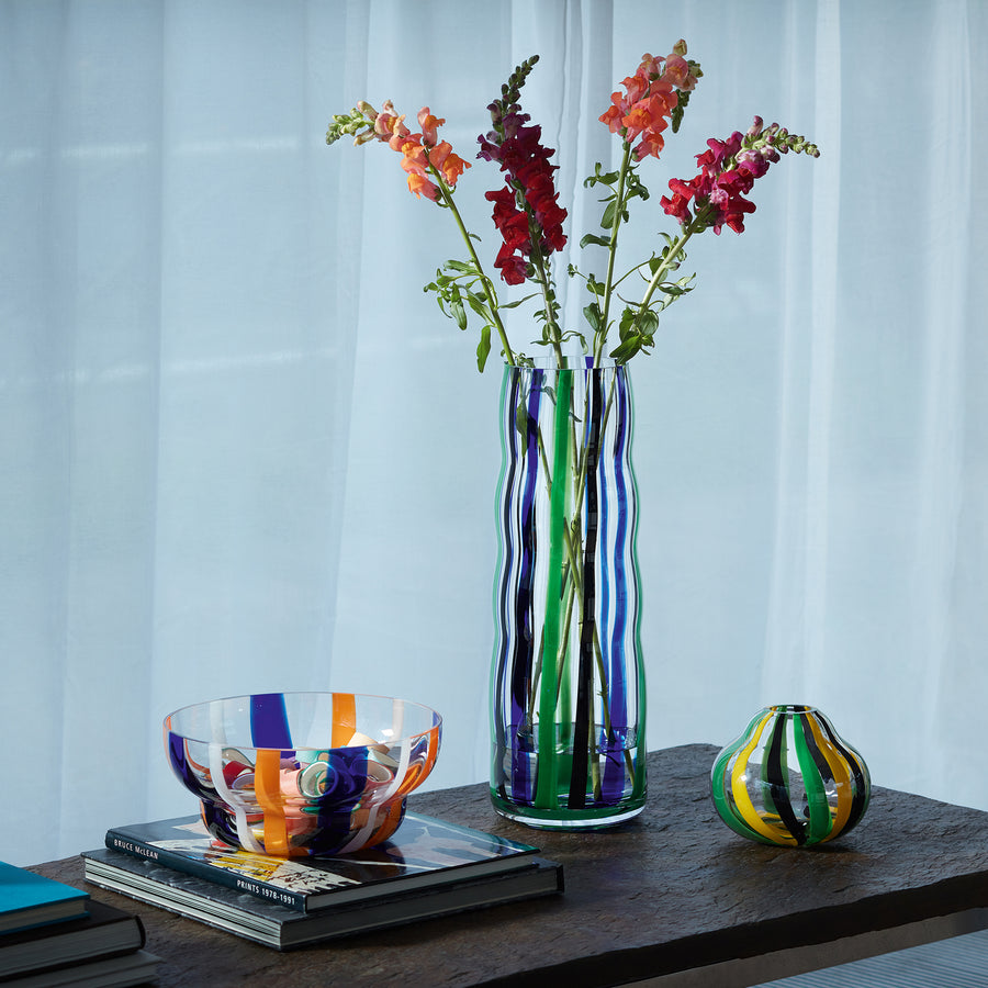 Folk Vase H11.5cm（Black/Green/Yellow）