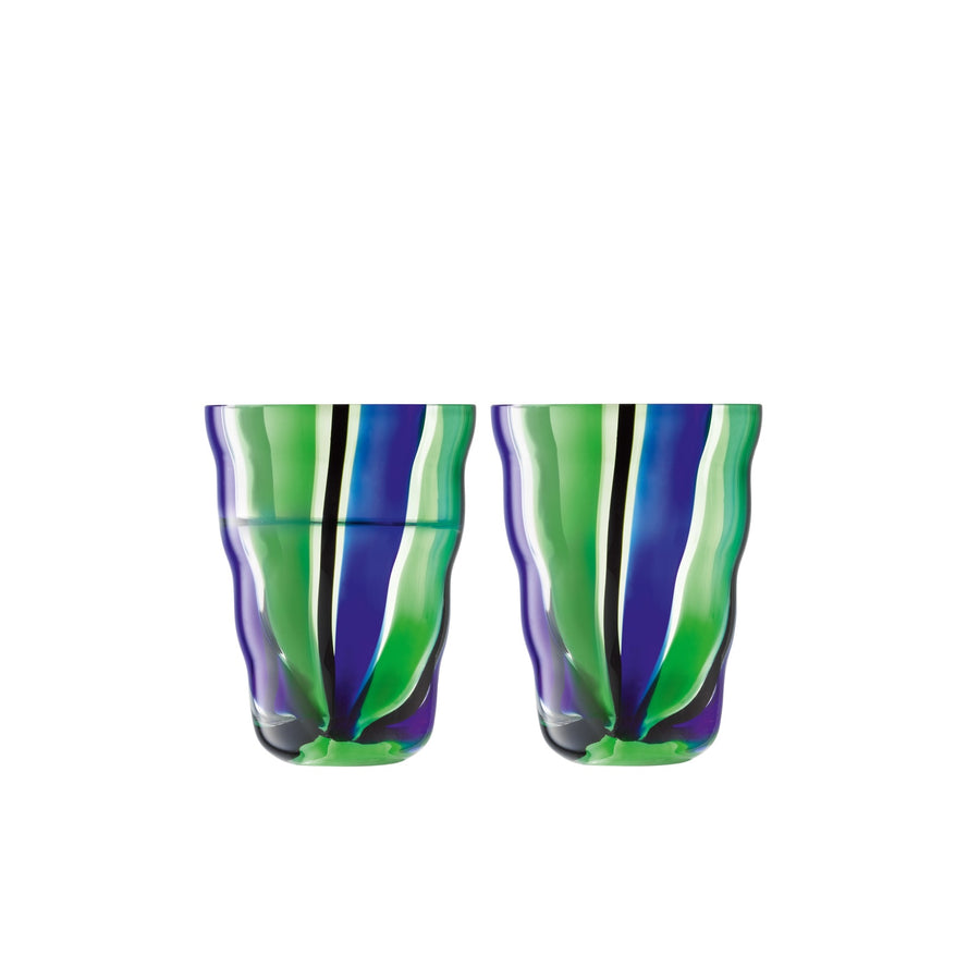 Folk Tumbler Vase H11cm ×2（Black/Blue/Green）