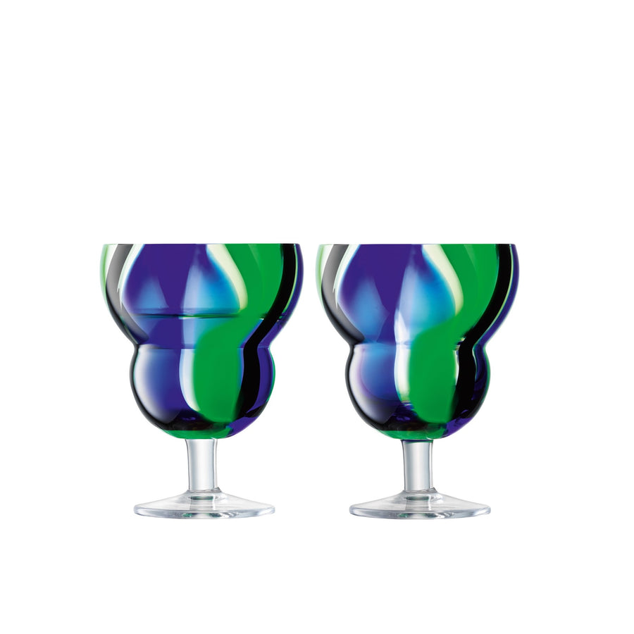 Folk Water/Wine Glass Vase H11.5cm ×2（Black/Blue/Green）