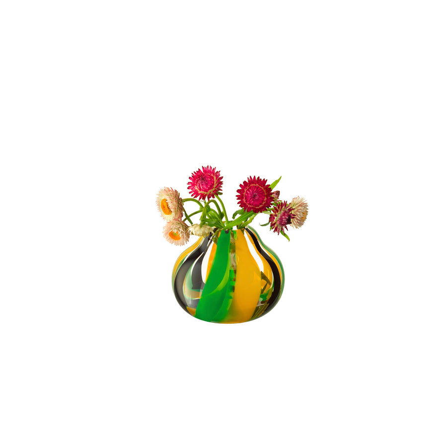 Folk Vase H11.5cm（Black/Green/Yellow）