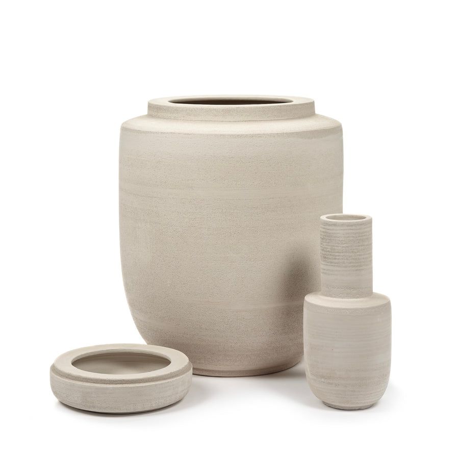 Plant Pot L Beige Volumes H40cm (ホワイト)