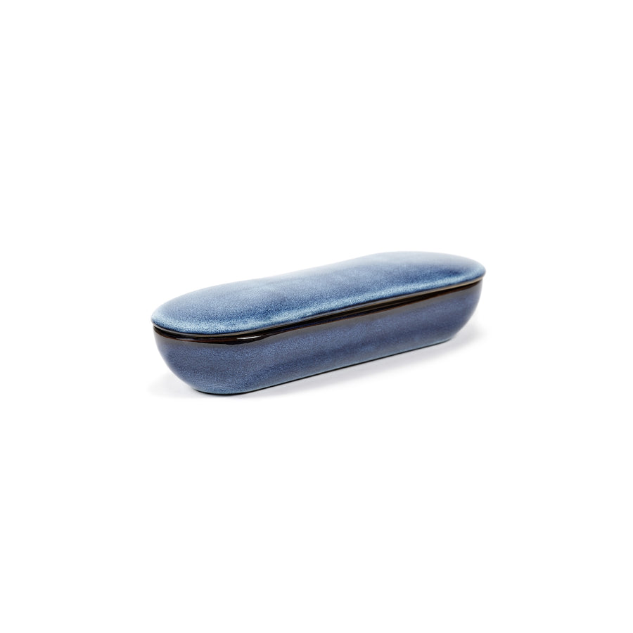 Tray With Lid L Dark Blue Pure H5cm (ブルー)