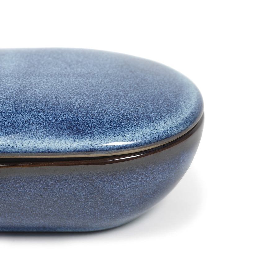 Tray With Lid L Dark Blue Pure H5cm (ブルー)