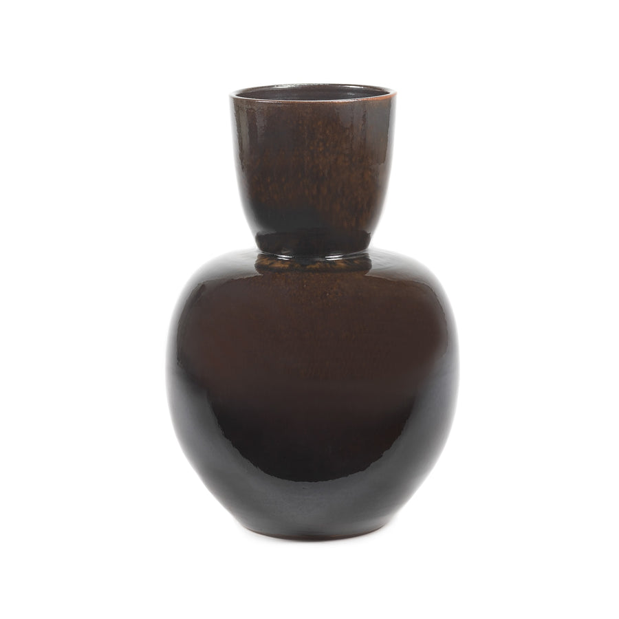 Vase M Brown Black Pure H45cm (ブラウン)