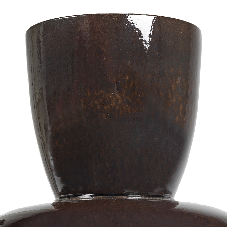 Vase M Brown Black Pure H45cm (ブラウン)