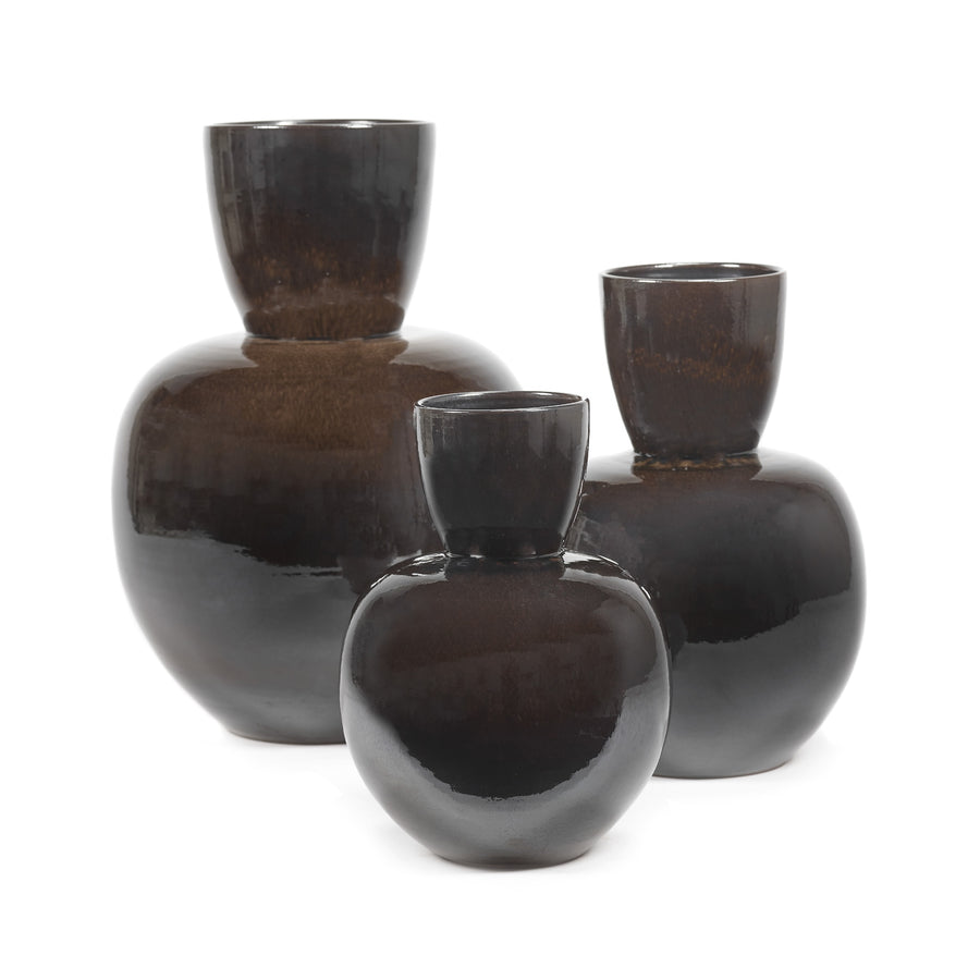 Vase L Brown Black Pure H59cm (ブラウン)