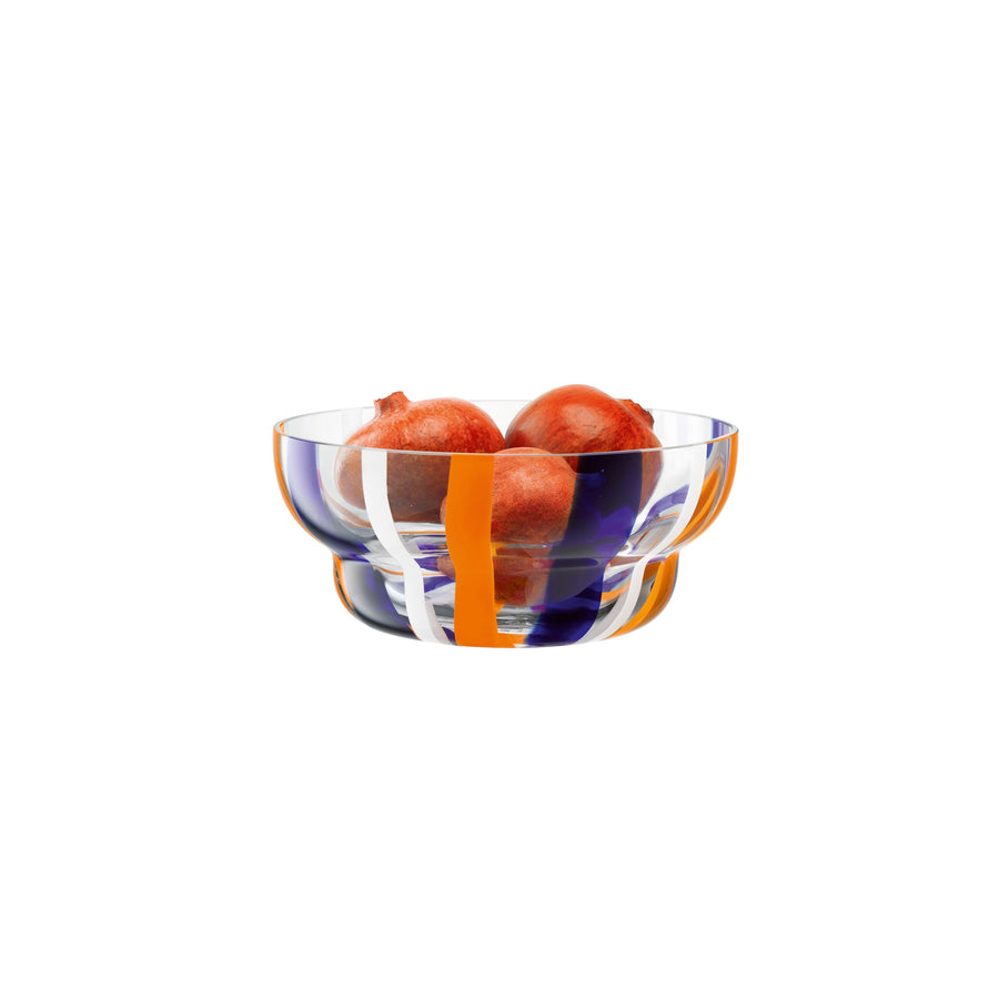 Folk Bowl Vase  H9.5cm（Blue/Orange/White）